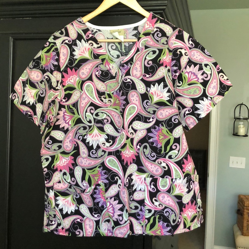 Paisley scrub tops